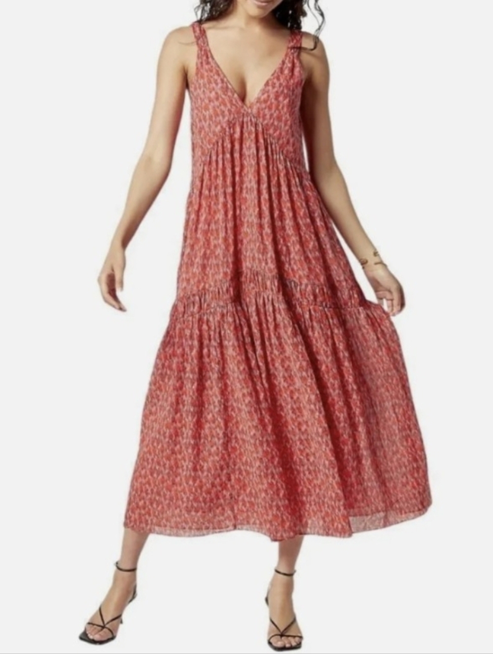 Joie Bondi Tiered Sun Dress In Tea Rose Size XL